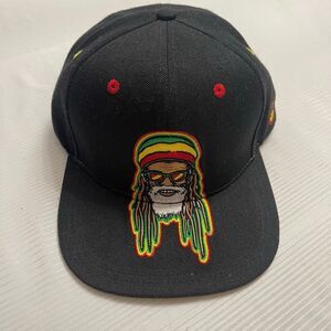 Black Rasta Dreadlocks Baseball Cap with Red Accents